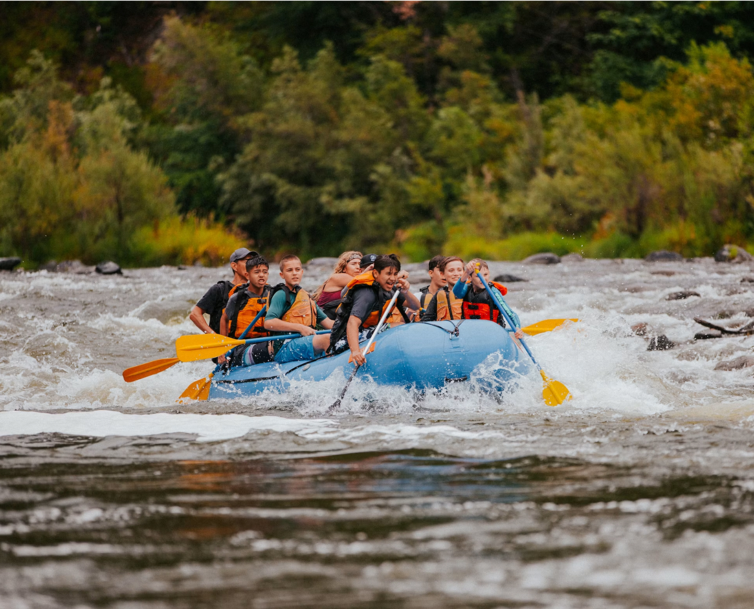 Rafting through rapids