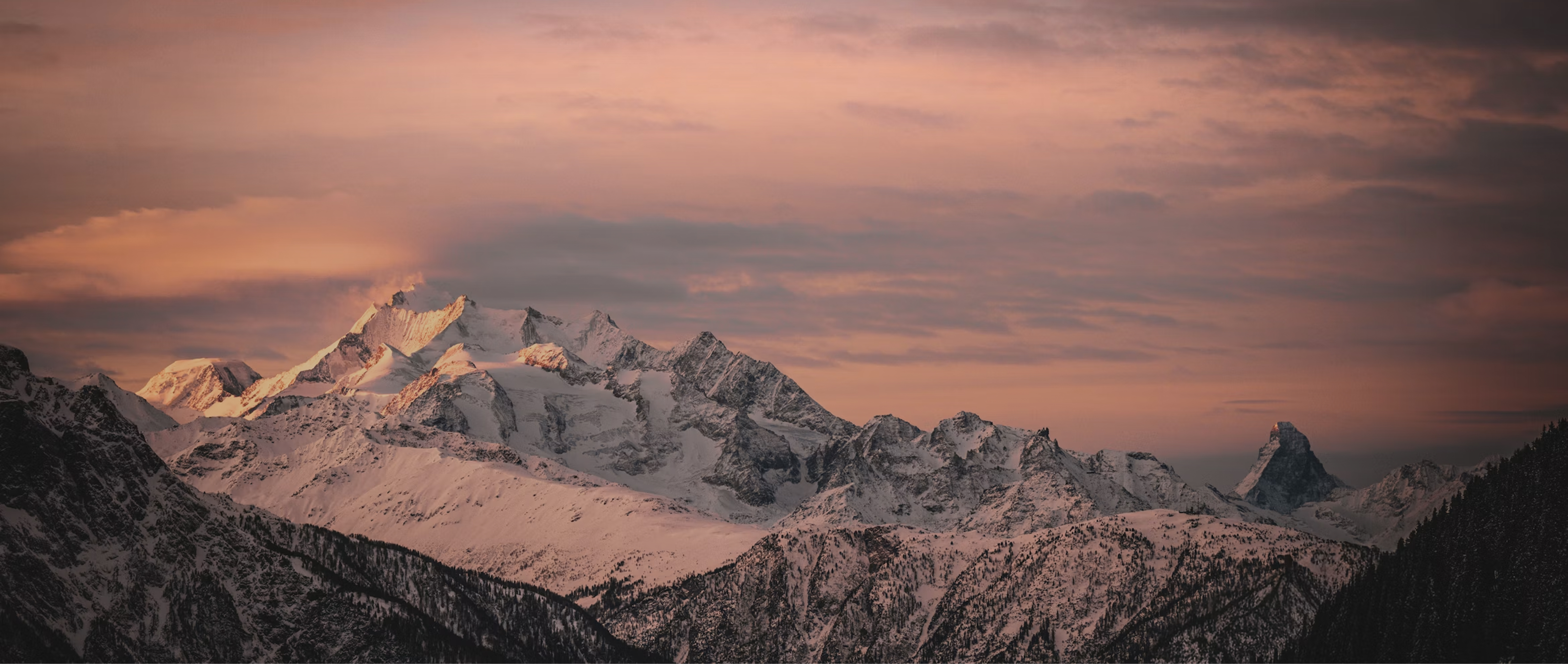 Snow-capped mountain range