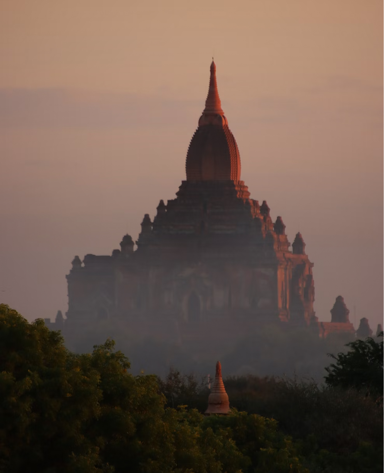 Temple at dusk