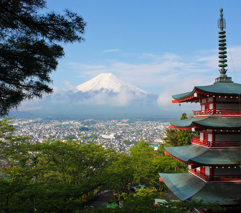 Pagoda and Mount Fuji
